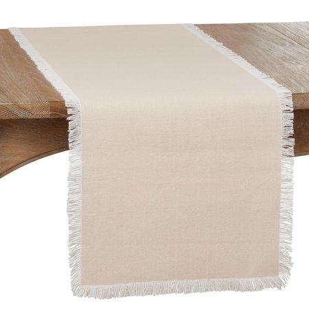 SARO LIFESTYLE SARO  Table Runner with Fringe Border Design 443.N1672B